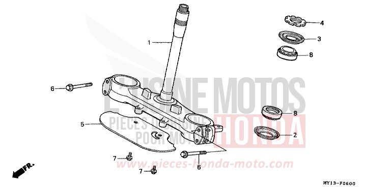 LENKSCHAFT von Africa Twin 750 SCHWARZ (NH1) von 1996